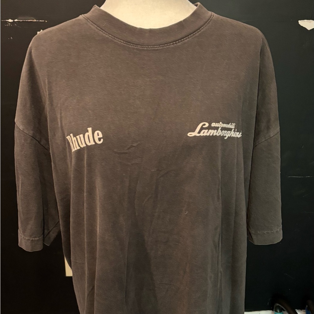 Rhude Gray Short Sleeve Tee Minimalist Design